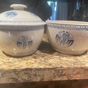 Pair of Japanese ramen/ rice bowls.   LARGE